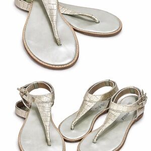 Chic Metallic, T-Strap Sandals – Effortless Style & Comfort ✨